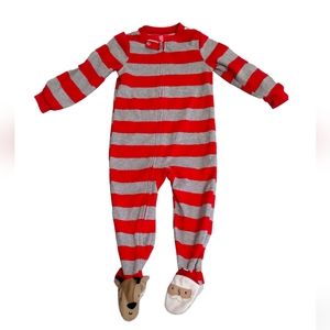 Carter's Just For You Christmas Holiday One Piece Pajamas Size 3T Red Santa PJ
